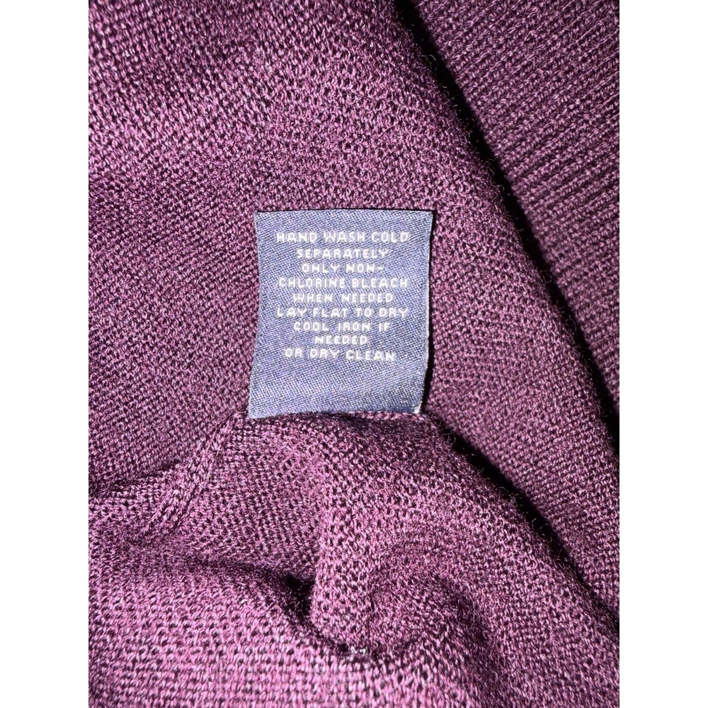 Hart Schaffner Marx Sweater Mens Large Purple Extra Fine Merino Wool V Neck - Picture 4 of 10